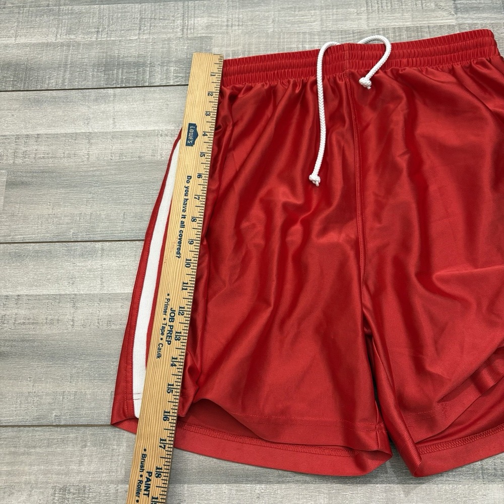 Vintage Diadora Soccer Shorts Mens Large Red Satin Shiny 90's Y2K Nylon Athletic - Picture 14 of 15